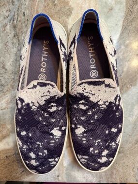 Rothy's Purple and Cream Slip-On Flats